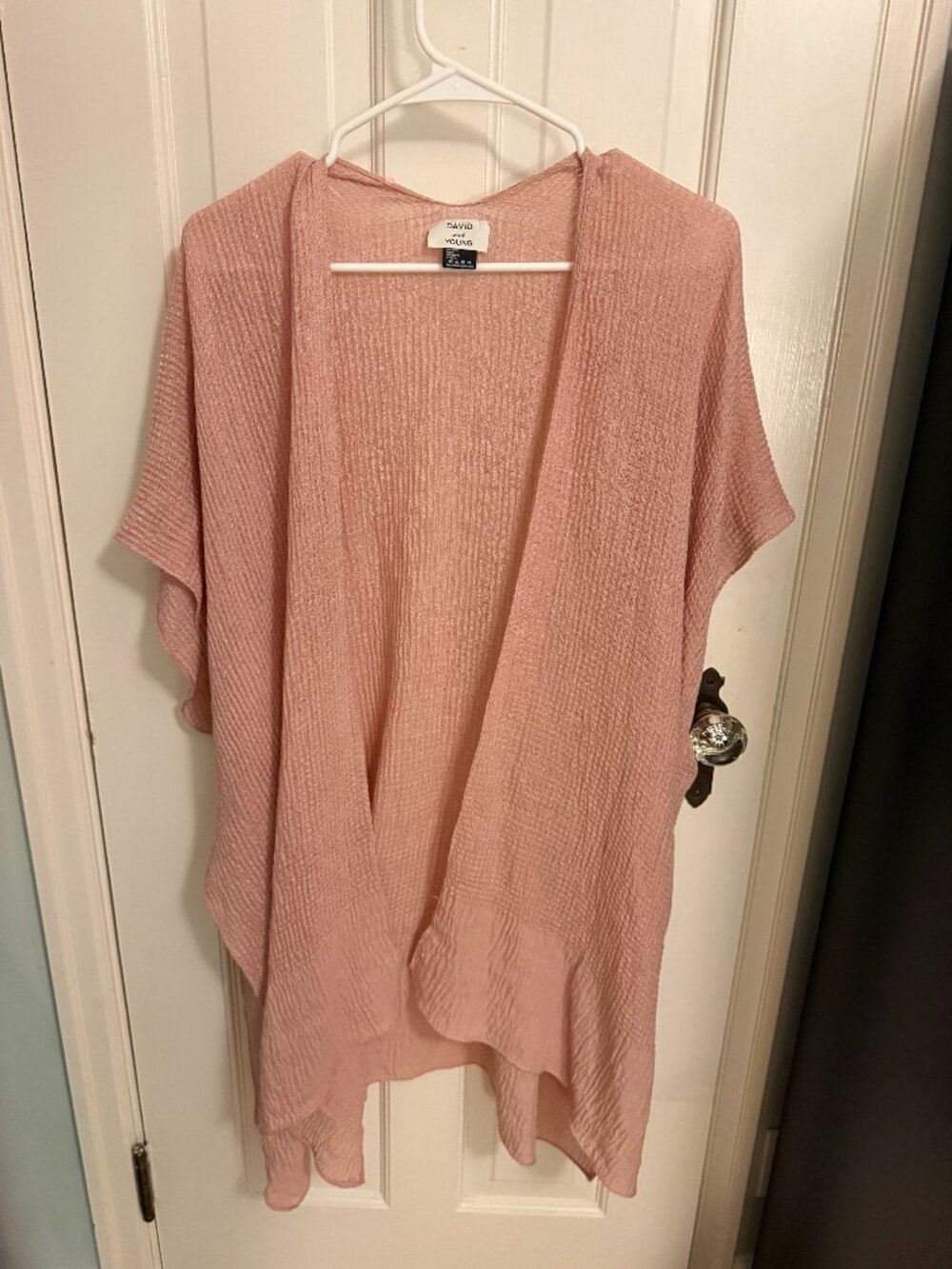 David & Young Pink Lightweight Textured Shawl Wrap – One Size Fits Most